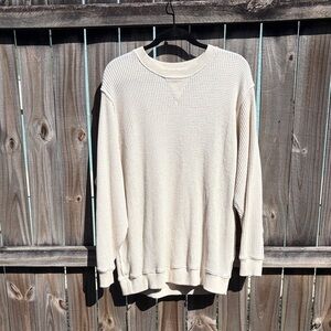 Aerie Women’s Cream Waffle Knit Crewneck Sweatshirt